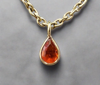 18k Gold Orange Opal Teardrop Charm - K Jewelry Accessories