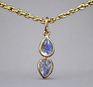 14k Gold Rainbow Moonstone Pendant - K Jewelry Accessories