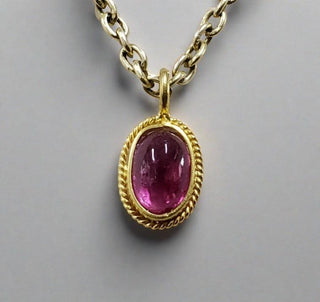 18k Gold Pink Tourmaline Charms - K Jewelry Accessories