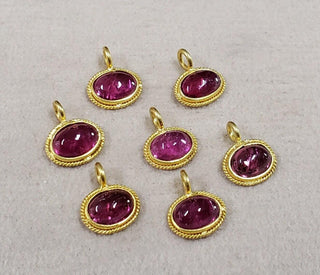 18k Gold Pink Tourmaline Charm - K Jewelry Accessories