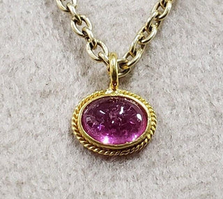 18k Gold Pink Tourmaline Charm - K Jewelry Accessories