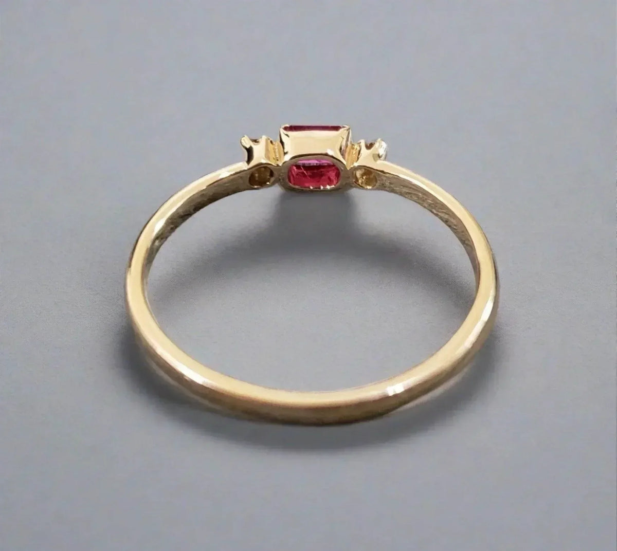 14k Gold Baguette Ruby & Diamond Ring - K Jewelry Accessories