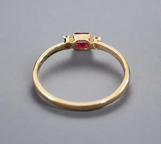 14k Gold Baguette Ruby & Diamond Ring - K Jewelry Accessories