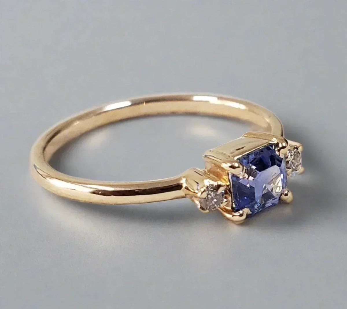 14k Gold Tanzanite & Diamond 14k Gold Ring - K Jewelry Accessories