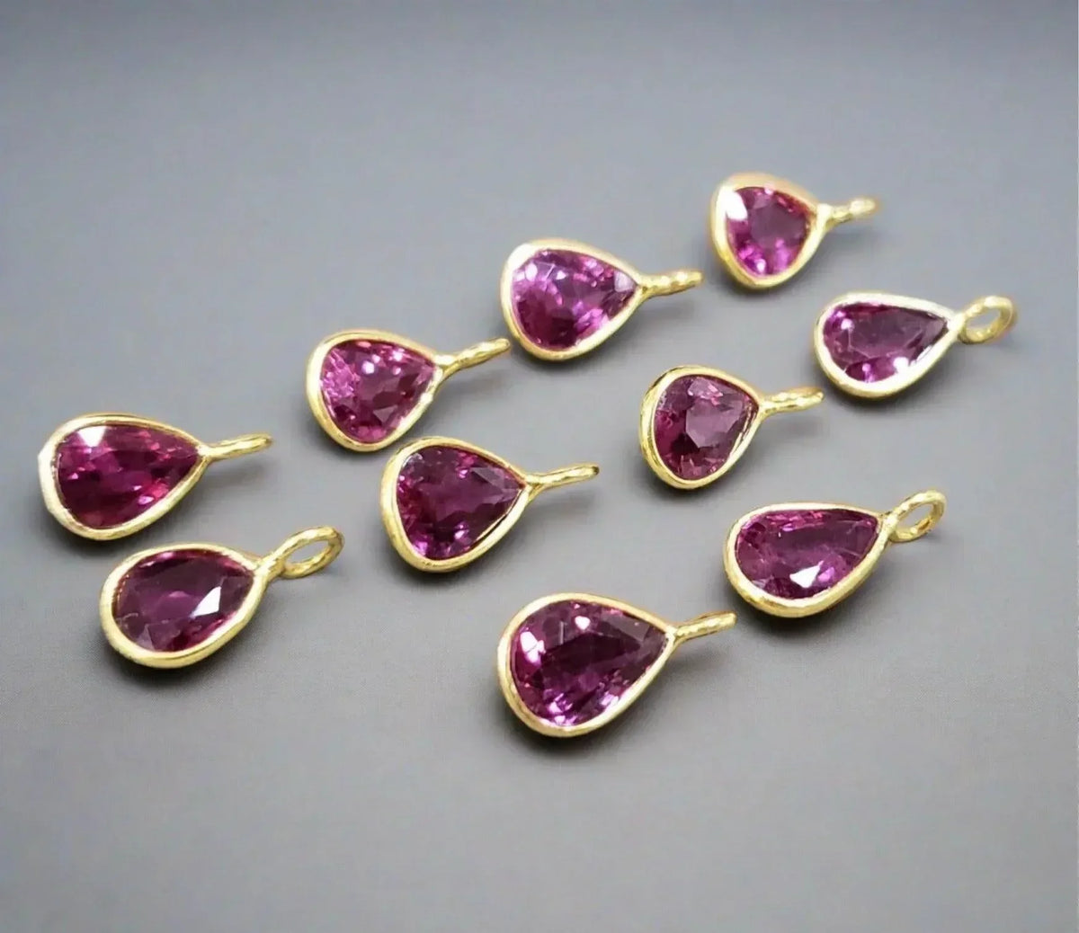 18k Gold Rubellite Tourmaline Charm Pendant - K Jewelry Accessories