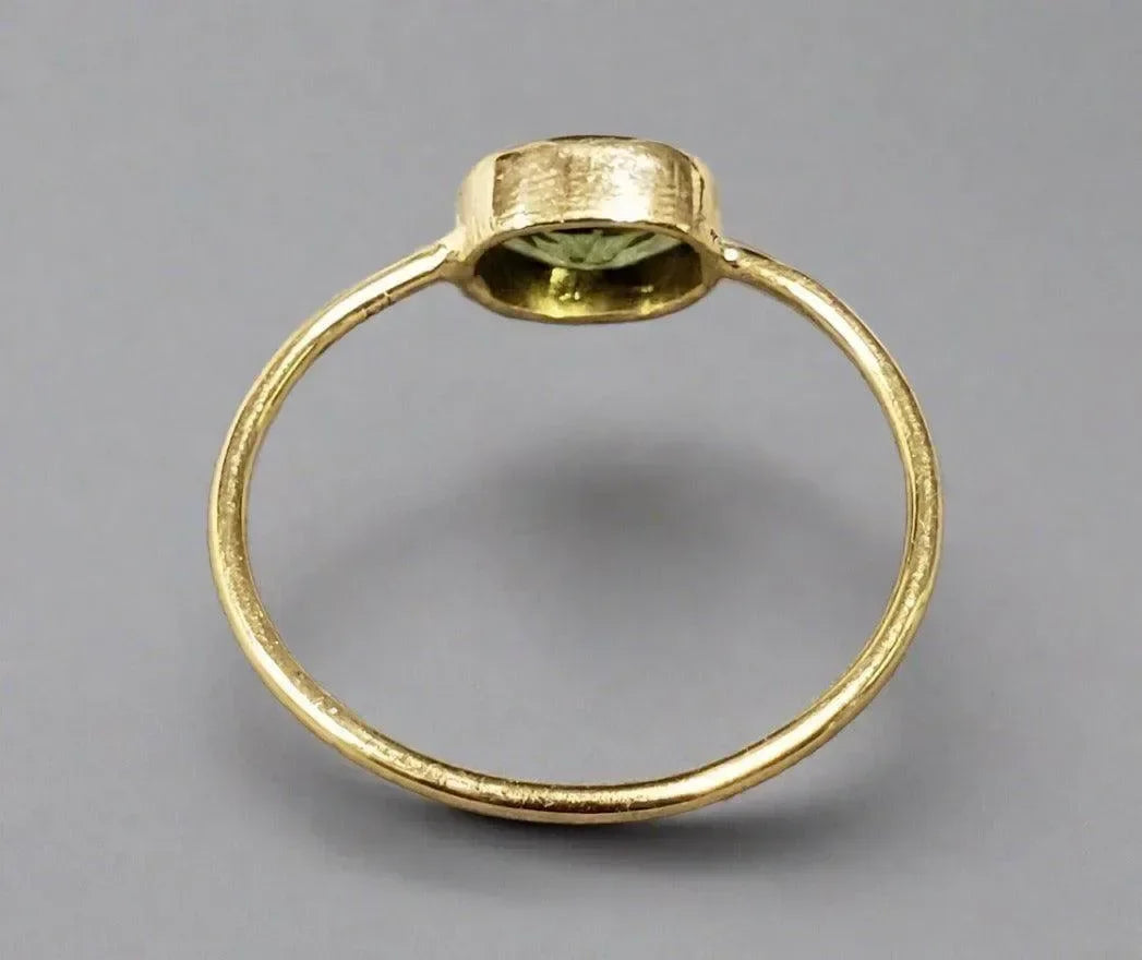 Green Peridot Ring - Elegant 14k Gold Design - K Jewelry Accessories