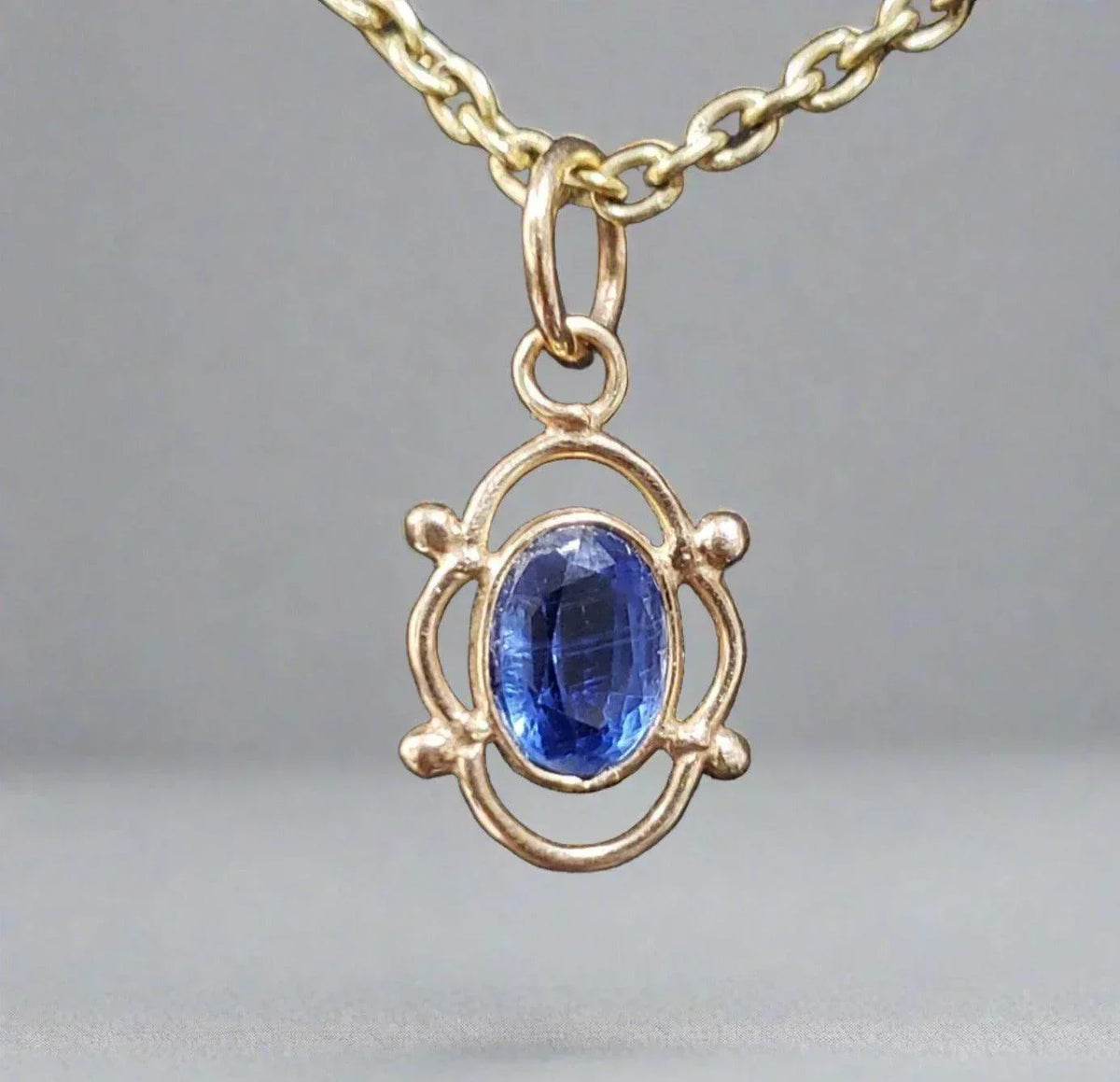 14k Gold Kyanite Charm Necklace Pendant - K Jewelry Accessories